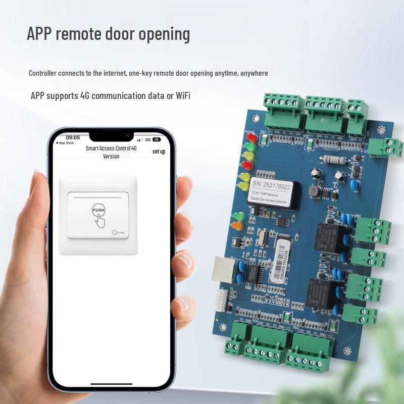 Lianwang Weigen Access Controller: Remote Door Opening & Dynamic QR Code Unlocking via Mini Program App.