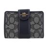 New Canvas Jacquard With Calfskin Wallet Mini Women's Midnight Marine Blue CU987-IMX1X