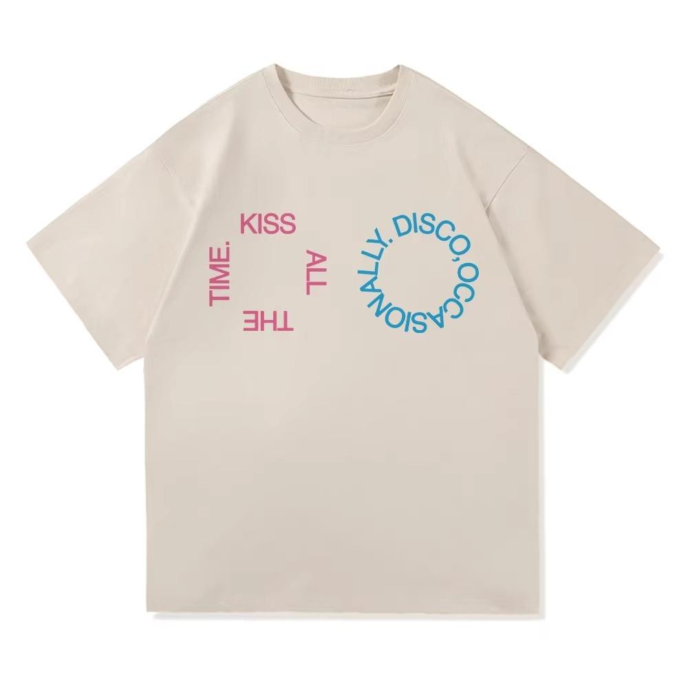 2026 New Album Kiss All The Time Disco Occasional T Shirt Menwomen Clothing Harajuku High Quality Tops pure Cotton Vintage