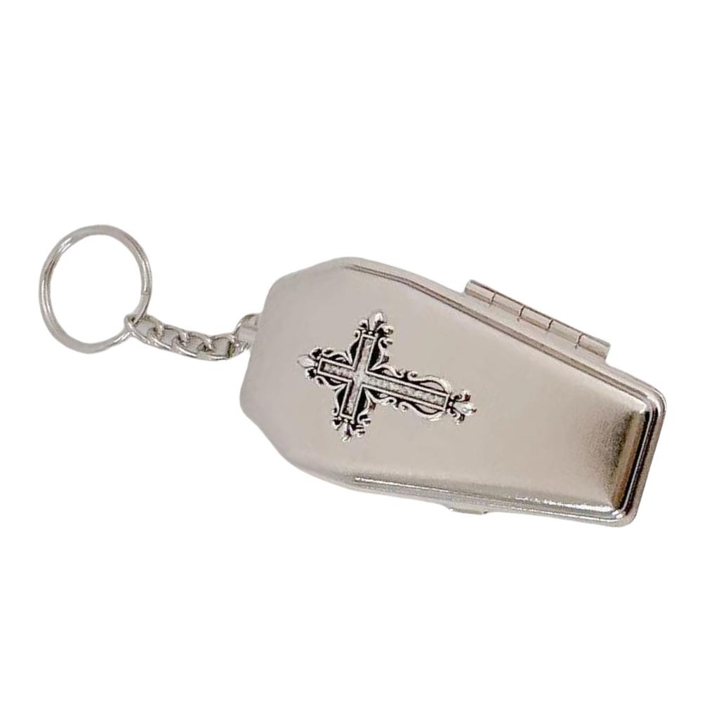 Gothic Coffin Keychain Unique Key Holder Pendant Necklace Metal Texture Perfect for Fashion Enthusiasts and Everyday Use