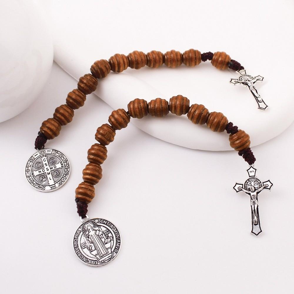 Prayer Saint Benedict Medal Blessing Saint Benedict Rosary Wooden Prayer Beads Prayerful Catholic