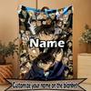 Custom Name Personalized Anime Print Blanket, Home Decor, Bedroom, Sofa, Camping, Couch, Gifts for Birthday Christmas