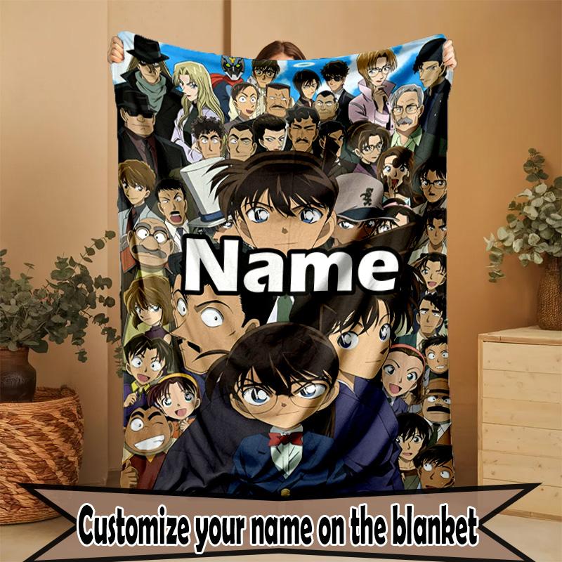 Custom Name Personalized Anime Print Blanket, Home Decor, Bedroom, Sofa, Camping, Couch, Gifts for Birthday Christmas