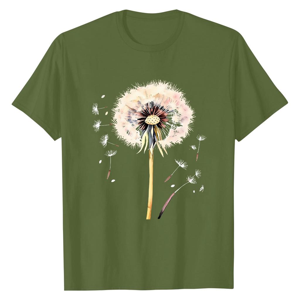 Women's Fashion Casual Printed Short Sleeve Round Neck Pullover Tops