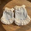 Breathable Pet Lace Skirt Thin Cat Checkered Clothes Casual Style Pet Dog Vest  Summer Season