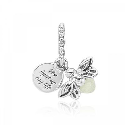 PAndora 799352c01 Светящийся в темноте кулон-светлячок и подвеска-шарм из серебра