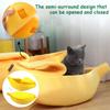 Смешная милая кровать в виде банана для кошек, переносная теплая корзина для щенков, будка для кошек, кровать, гнездо в виде банана для собак, можно открывать и закрывать