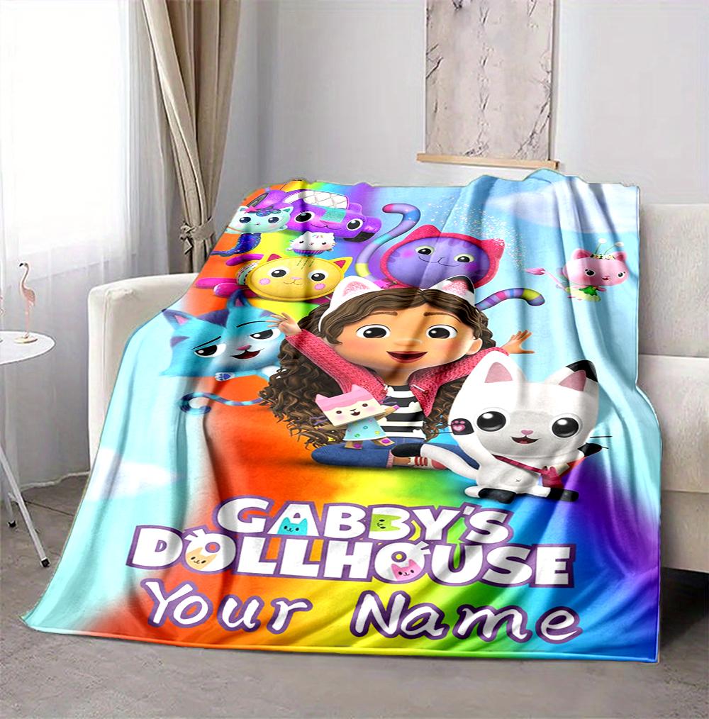 Custom Name Dollhouse Adventure Flannel Blanket Throw Blanket Soft Warm Sofa Bed home Decor Unique Gift