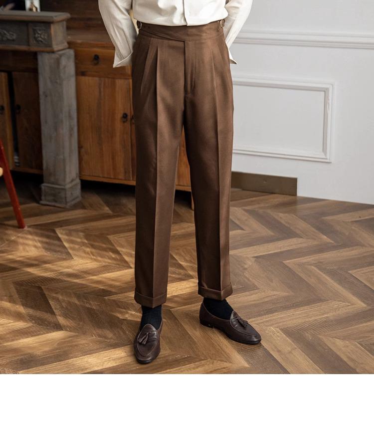 2023 Autumn/Winter Italian Naples High-Waist Straight Men's Casual Trousers