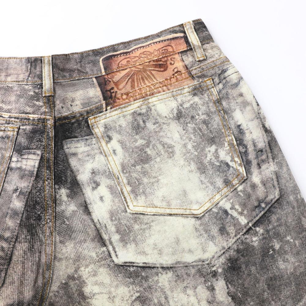 Новые мешковатые джинсы с 3D-принтом в виде цепочки для мужчин и женщин, повседневные мешковатые прямые джинсовые брюки, широкие джинсы Y2K