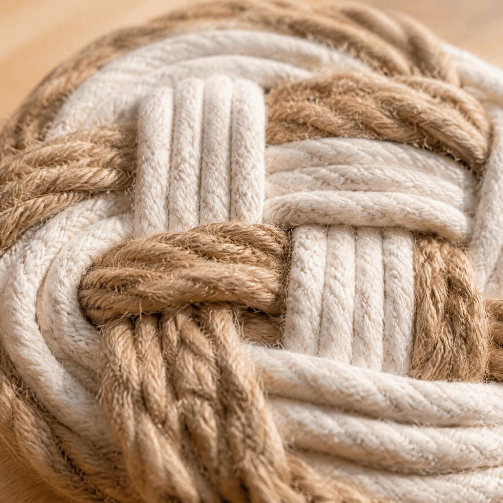 4pcs Woven Cotton Jute Braided Coasters Braided Design Cotton Jute Coasters For Kitchen Table