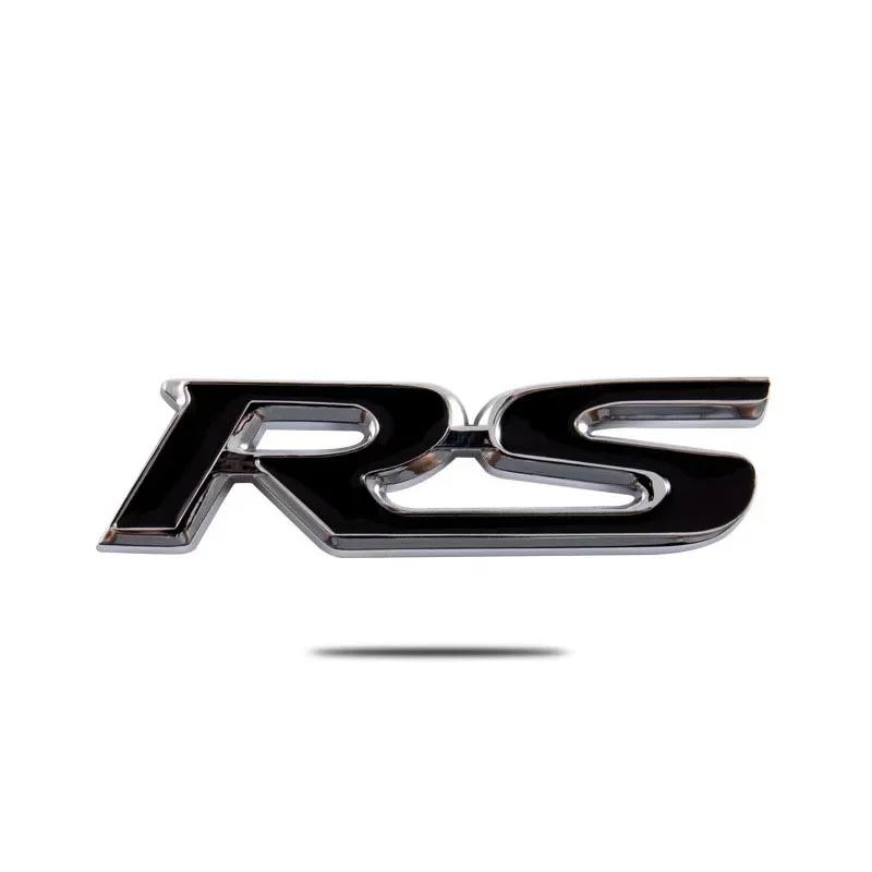 3D Metal RS Logo Emblem Rear Fender Trunk Badge Sticker For FIT Jazz Civic HRV Jade Front Grille Emblem Car Acceessories