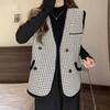 Cardigan Vest Sweater  Vest Coat Women Autumn/Winter 2023 Winter Sleeveless Mid Length Loose Knitted Vest Cardigan Female Top