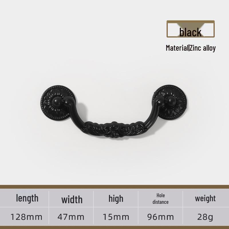 Античная сине-красная бронзовая европейская классическая кухонная мебельная ручка-кольцо