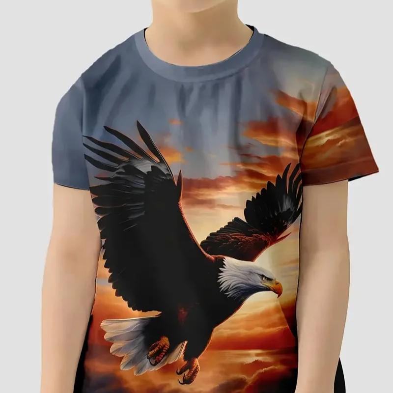 Ретро 3D принт повседневная детская одежда топ футболка футболка животные дети мальчик аниме футболки с коротким рукавом