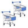 2pcs Metal Construction Supermarket Handcart Small Size Desktop Shopping Cart  Office Decor