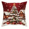 1 шт. Рождественские наволочки с Сантой и снеговиком, Подходят для рождественского домашнего декора, наволочка, без наполнителя.