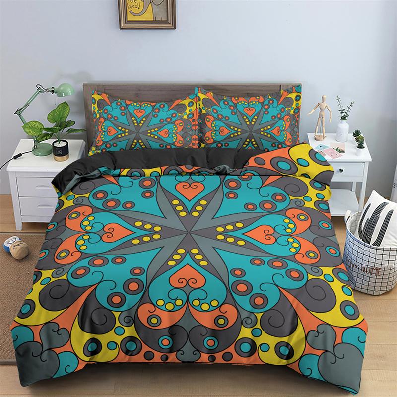 Экзотический цветочный пододеяльник Bohemia Mandala одеяло покрывало микрофибра геометрический комплект постельного белья King Full для подростков взрослых декор комнаты