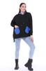 Women's Style Big Size Sweatshirt Large Size Extra Comfortable Fit Black Sweatshirt With Green Pocket Detail