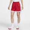 Nike SS24 Dri-Fit Color Block Logo Print Elastic Belt Quick Dry Basketball Shorts Women Shorts University-Red HF0530-658