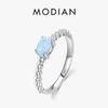925 Sterling Silver Natural Oval Opals Original Design Finger Rings For Women Fashion Fine Jewelry Accessories