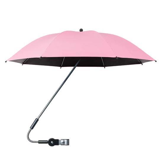 Chair Umbrella with Clamp SPF50+ UV Protection Beach Chair Parasol Multi-Angle Adjustability Outdoor Chair Shade for Camping Golf Carts
