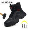 New Safety Shoes Men Boots High Top Work Sneakers Steel Toe Cap Anti-smash Puncture-Proof Work Boots Indestructible Shoes