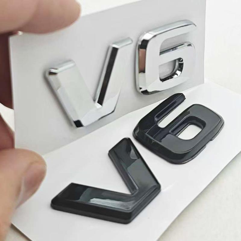 3D ABS Car Letters Logo V6 Badge Sticker Rear Trunk Emblem Decals For Mercedes Benz GLE ML SLK Class W204 C280 Auto Accessories