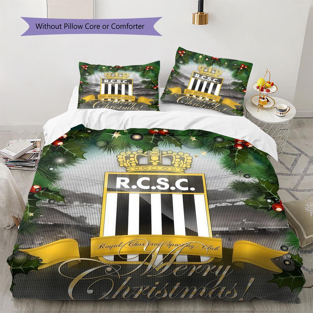 Sporting Charleroi Pattern Bedding Home Decoration Birthday Gift ( 1 duvet cover + 2 pillowcase, without core),fan merchandise.