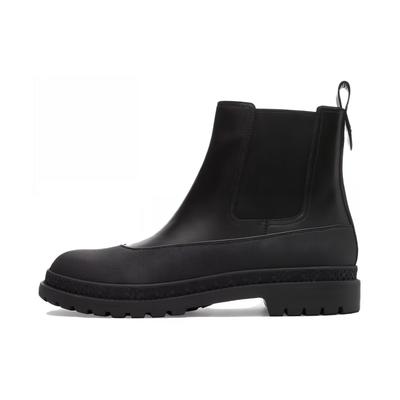 Короткие кожаные ботильоны Челси мужские черные CP801-BLK