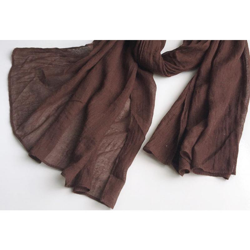 Silk Scarf Women'S Mulberry Silk Solid Color Versatile Summer Scarf Thin Sunscreen Outer Shawl Yarn Brown