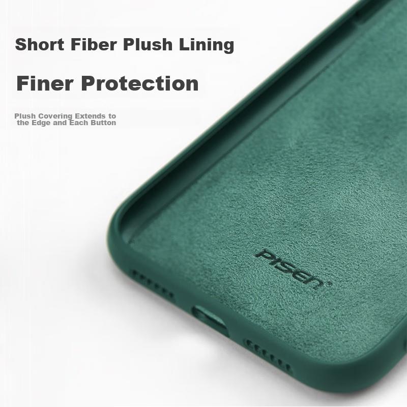 Pisen IPhone Xs Max Case, Flexible Liquid Silicone Protective Cover for IPhone Xs MAX, Ultra-Thin Full Protection Phone Case, Dark Night Gree