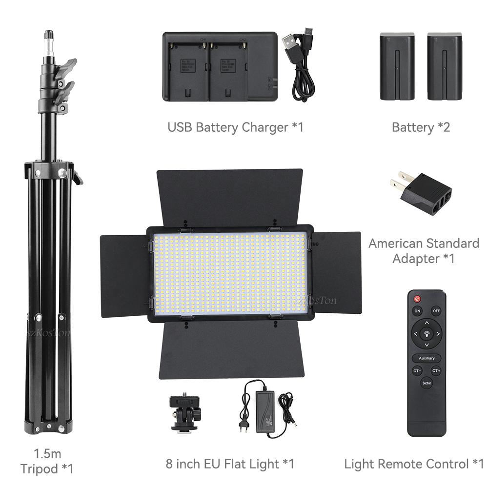 U800 LED Photo Studio Light For Yotube Game Live Video Lighting Portable 40/50W Photography Panel Lamp Stand With Remote Control