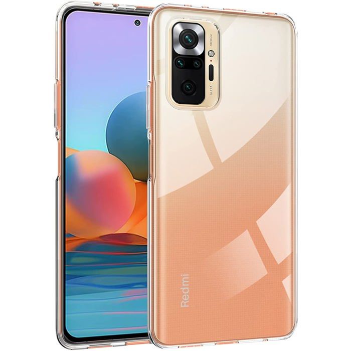 Чехол и шнурок на шею для Xiaomi REDMI NOTE 10 PRO - Прозрачный гибкий ТПУ Черный регулируемый шнурок Phonillico®