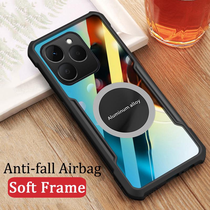 For Realme 15T case Hard Phone Case Clear Transparent Shockproof with Car Navigation Holder Ring For Realme 15T Phone casing