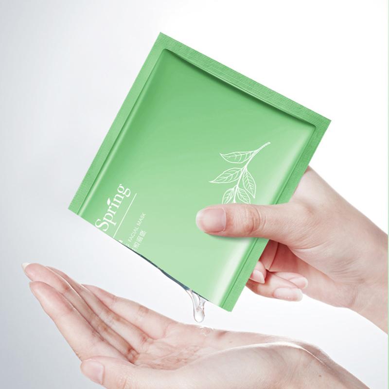 Увлажняющая прозрачная маска с зеленым чаем, увлажняющая, освежающая и удобная, легкая и дышащая тканевая маска