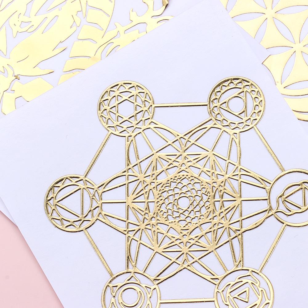 Art Crafts Gold Color for Making Mould Sacred Geometric Sticker Energy Sticker Metal Copper Sticker