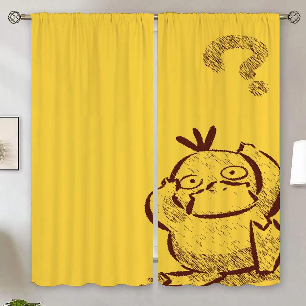 P-Poke-mon Home Interior Curtains for Bedroom Decoration Tentacles Blackout Curtain 100% Living Room Curtain Tiebacks Partition
