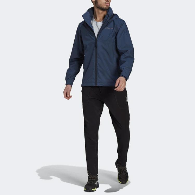 Adidas Terrex Waterproof Zipper Hooded Long Sleeve Jacket Men Jacket Blue GI7294