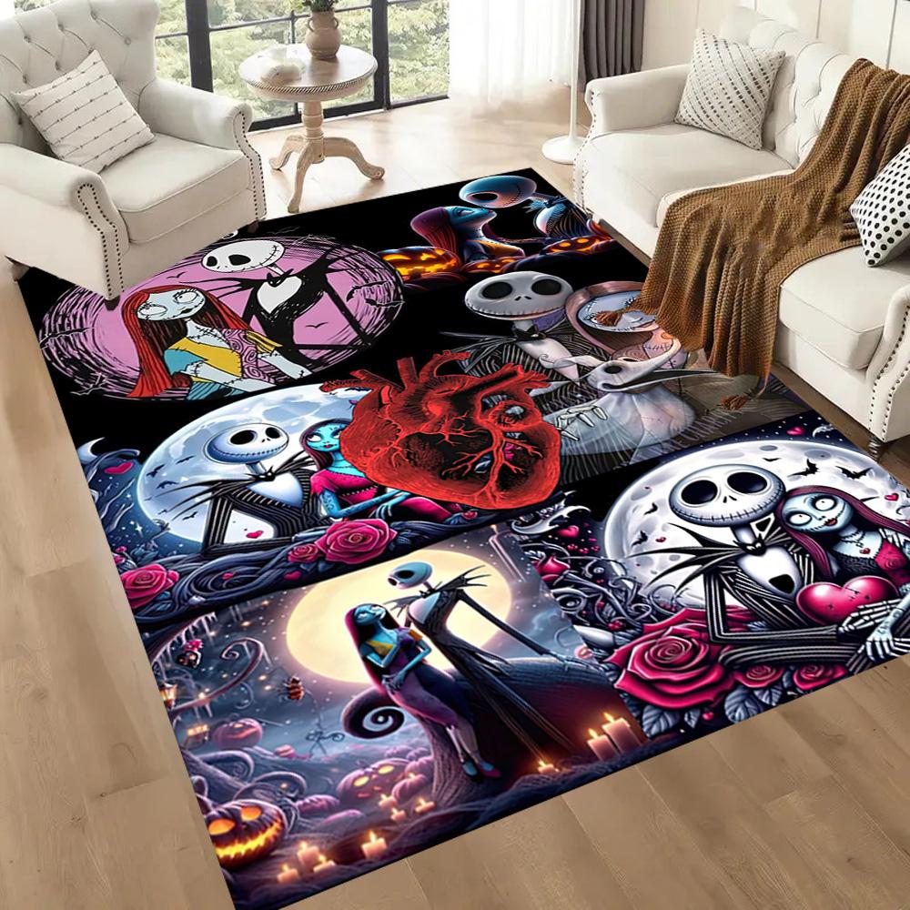 Christmas Nightmare Floor Rug Office Rug Perfect for Decorate room Bedrooms Balcony Game Room Anti-slip Rug Anime Office Decor Birthday/Christmas Gift