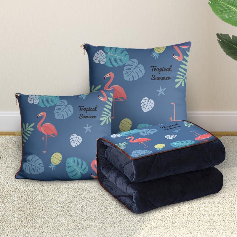 Персонализированная мультяшная флисовая плюшевая подушка-плед