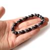 Терагерцовая руда хокутолит черный браслет 8 мм Дальний инфракрасный энергетический камень внутренняя окружность [ЗОЛОТОЙ КАМЕНЬ] приблизительно. 16.5см