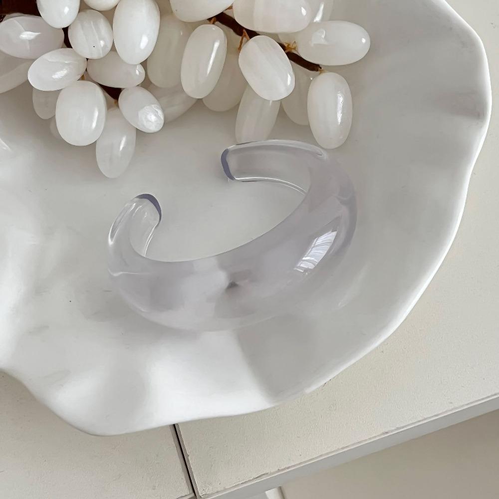 Зеленый широкий браслет-манжета, прозрачное ретро-кольцо для руки, милый акриловый открытый браслет для женщин