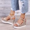 Women Summer Wedge Heel Sandals Platform Sandals Strap Open Toe Chunky Bottom Casual Shoes
