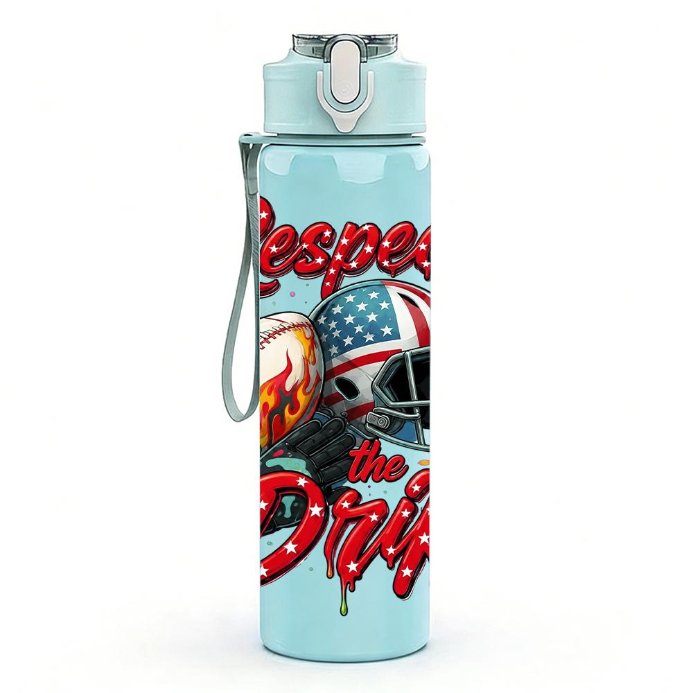1PC Respect Drip Helmet Sport Layout 750ml Color Plastic Water Bottle Leakproof Flip Straw Lid For Sports Office Home Use
