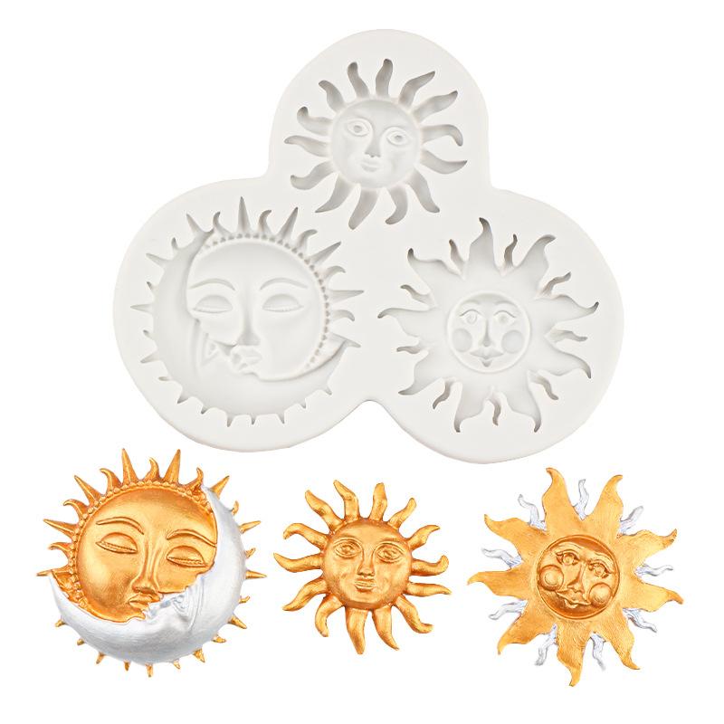 Силиконовая форма для мастики Солнце Луна Лицо DIY Инструмент для украшения торта Сахарная паста Шоколад Глина Форма для гампасты Инструмент для выпечки кексов