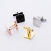 Luxury French Stainless Steel Square Engraved Cufflinks