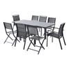 Salon de jardin Ensemble Modulo T 4 / 8 + F 4 + C 4 Alu Gris Wilsa Garden