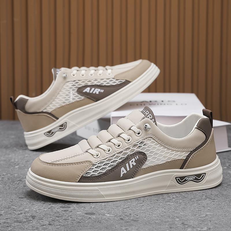 New Four-season Wearable Men's Shoes Sports Board Shoes Fashionable Flat Heel Color Matching Versatile Daily Comfortable Breathable Men's Trendy Shoes