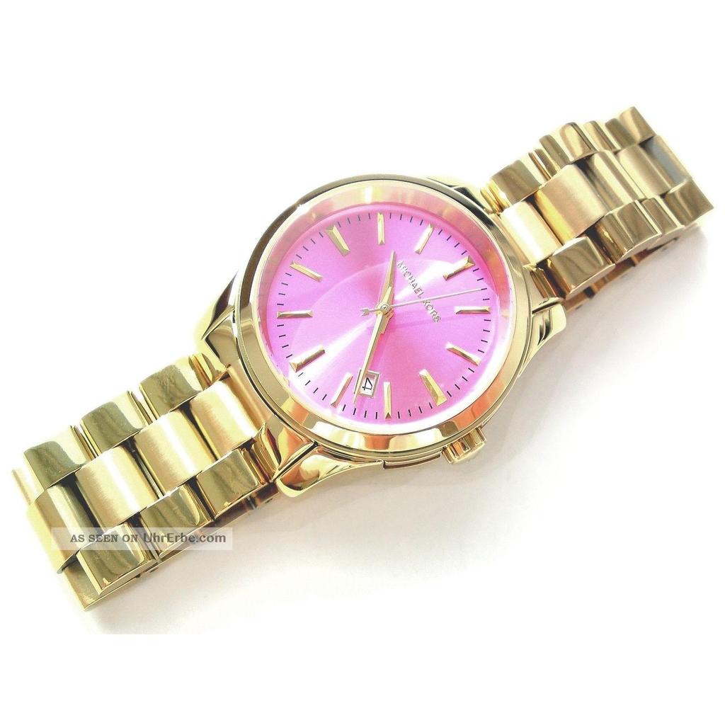 MICHAEL KORS Runway Women's Quartz Watch pink Dial gold-tone stainless steel Strap 38mm MK5801